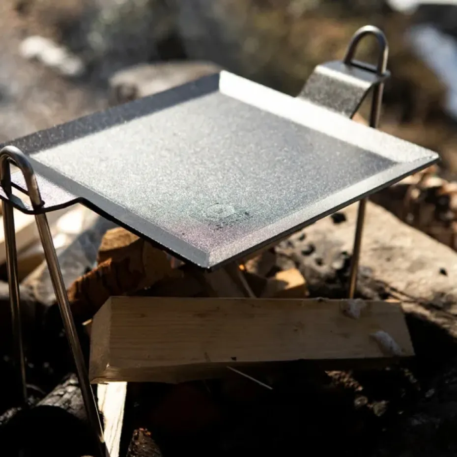 Placha, 4 mm acero al carbono, Superficie de cocción 22x22 cm