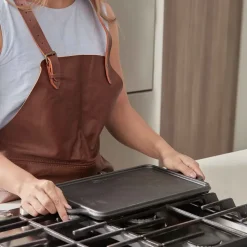 Plancha de hierro fundido reversible 21×33 cm, Negro