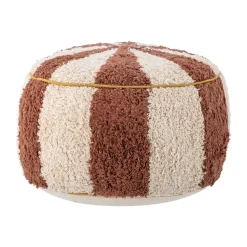Puf Charoline Ø44 cm, Marrón-blanco