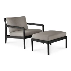 Puf Jack outdoor teca lacado negro, Mocha