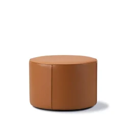 Puf Mono , Cuero omni 307 cognac - Ø55 cm