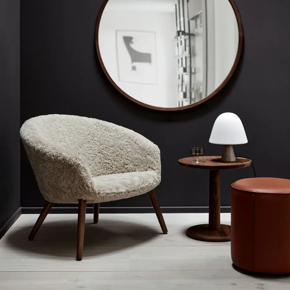 Puf Mono , Cuero omni 307 cognac - Ø55 cm