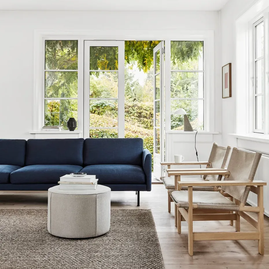 Puf Mono , Cuero omni 307 cognac - Ø55 cm