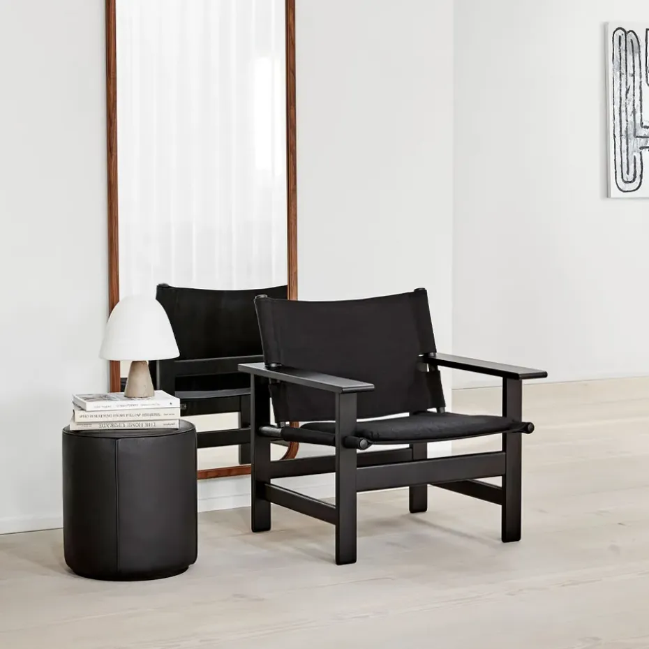 Puf Mono , Grand linen beige - Ø55 cm