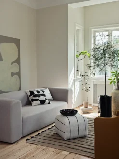 Puf Sigrid, Light beige-black, 50x50 cm