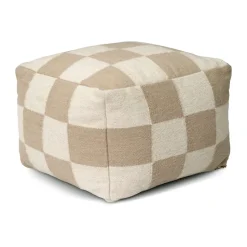Puf Square 50x50 cm, Blanco-natural