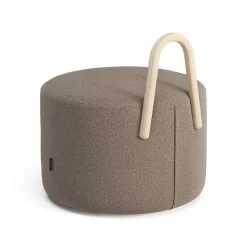 Puff Amstelle mediano con respaldo fresno lacado natural, Main Line Flax 23