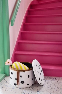 Puff con almacenamiento Pippi Ø40x30,5 cm, Multi