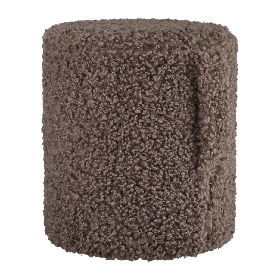 Puff de asiento Teddy, Espresso, Ø35 × 40 cm