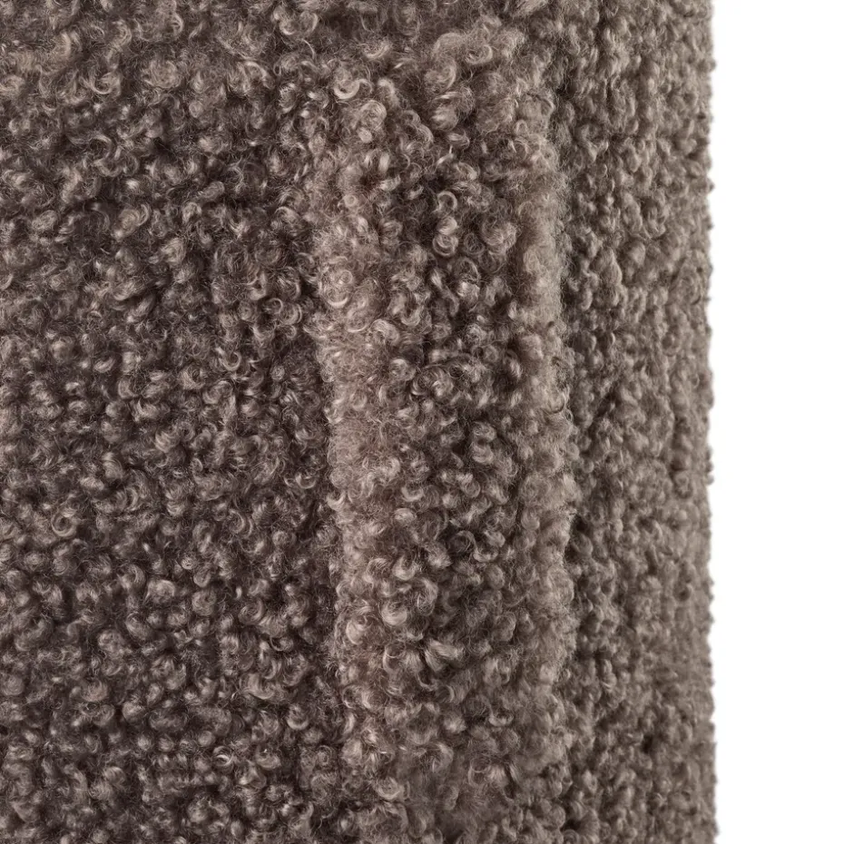 Puff de asiento Teddy, Espresso, Ø35 × 40 cm