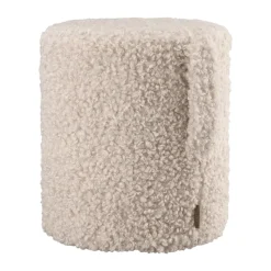 Puff de asiento Teddy, Moonbeam, Ø35 × 40 cm
