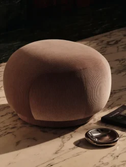 Puff Rico pouf, Devoré Velvet-blush