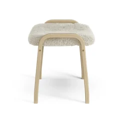 Reposapiés infantil Lamini roble lacado/piel de oveja, Moonlight (beige)