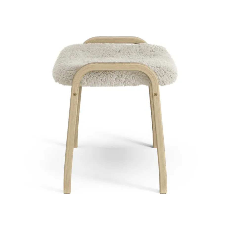 Reposapiés infantil Lamini roble lacado/piel de oveja, Moonlight (beige)