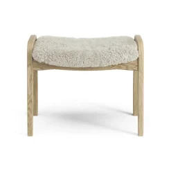 Reposapiés infantil Lamini roble lacado/piel de oveja, Moonlight (beige)