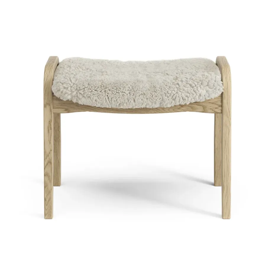 Reposapiés infantil Lamini roble lacado/piel de oveja, Moonlight (beige)