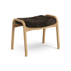 Reposapiés Lamino roble aceitado/piel de oveja, Espresso (marrón)