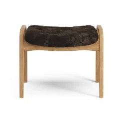 Reposapiés Lamino roble aceitado/piel de oveja, Espresso (marrón)