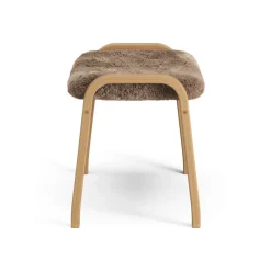 Reposapiés Lamino roble aceitado/piel de oveja, Sahara (marrón turrón)