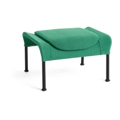Reposapiés O2 Ottoman, Soft green-acero lacado negro