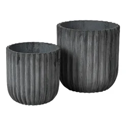 Set de 2 macetas Fiber, Charcoal