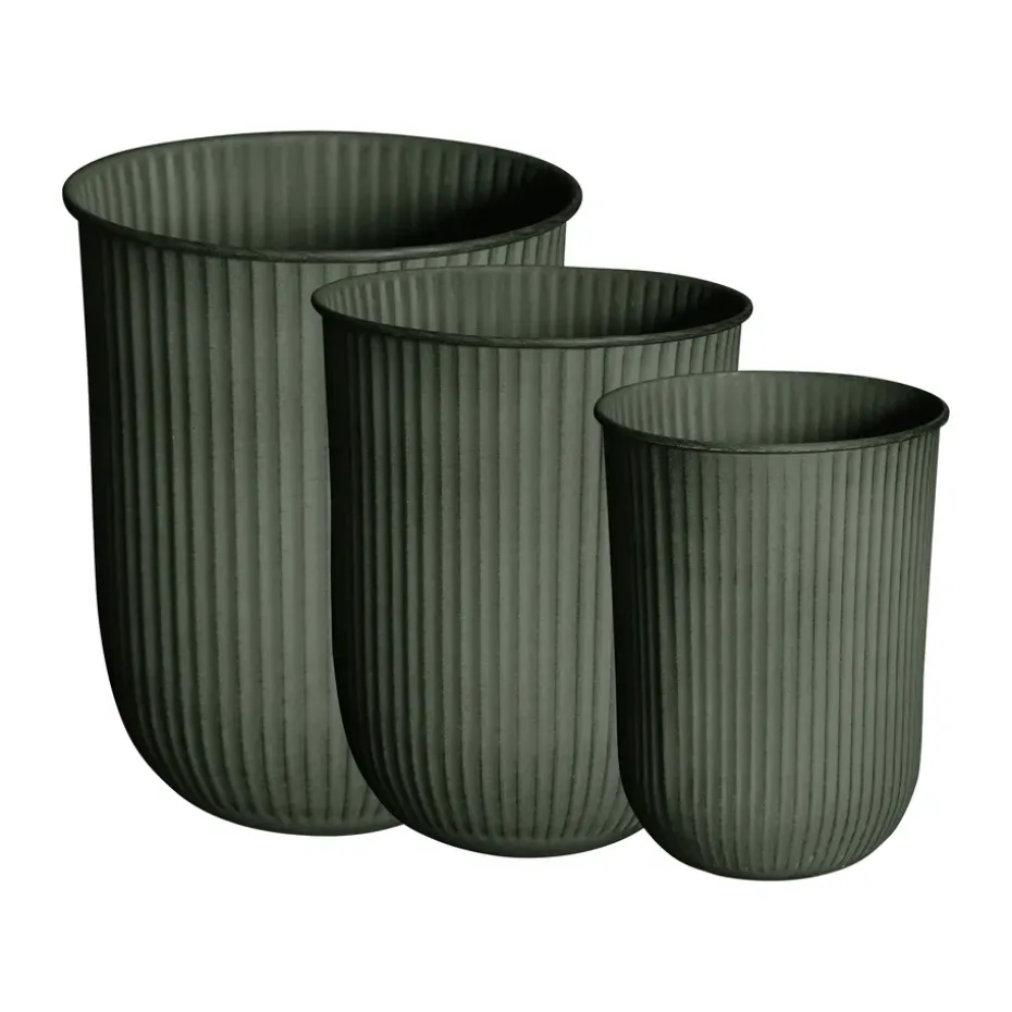 Set de 3 macetas Out stripe, Green