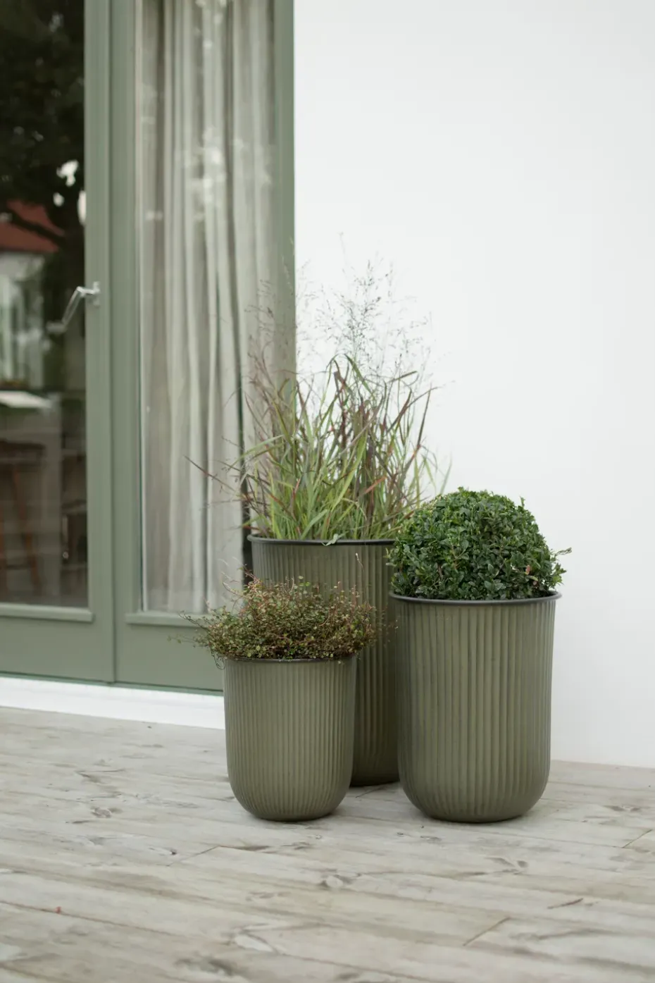 Set de 3 macetas Out stripe, Green