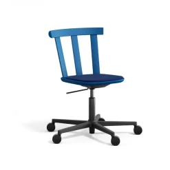 Silla Alt base giratoria con asiento tapizado abedul, Hallingdal 65-754 blue-azul Báltico 28