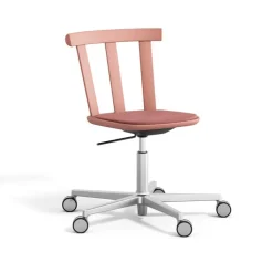 Silla Alt base giratoria con asiento tapizado abedul, Vidar 4, 633 pink-malva 27