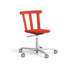 Silla Alt base giratoria con asiento tapizado abedul, Vidar 4, 542 red-rojo fresa 44