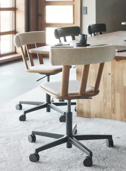 Silla Alt base giratoria con asiento tapizado roble, Hallingdal 65-220-natural aceite