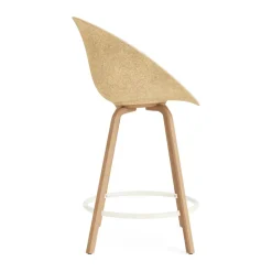 Silla asiento tapizado Mat Bar Armchair 65 cm, Hallingdal 110-hemp-beech-cream steel