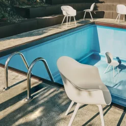 Silla Bat Dining Outdoor, Alabaster white