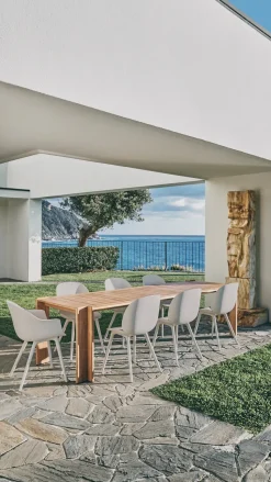 Silla Bat Dining Outdoor, Alabaster white