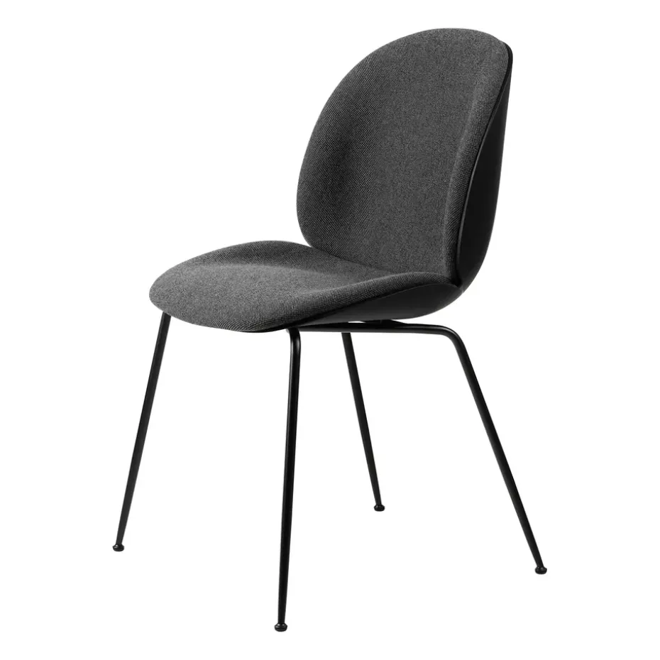 Silla Beetle con patas delanteras tapizadas en negro, Hallingdal 65 nr.173-black