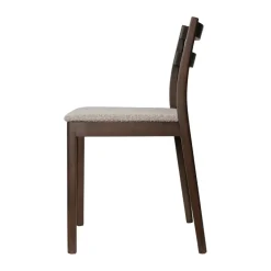 Silla Boda, Asiento tapizado rugged bouclé, roble teñido oscuro-natural