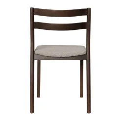 Silla Boda, Asiento tapizado rugged bouclé, roble teñido oscuro-natural