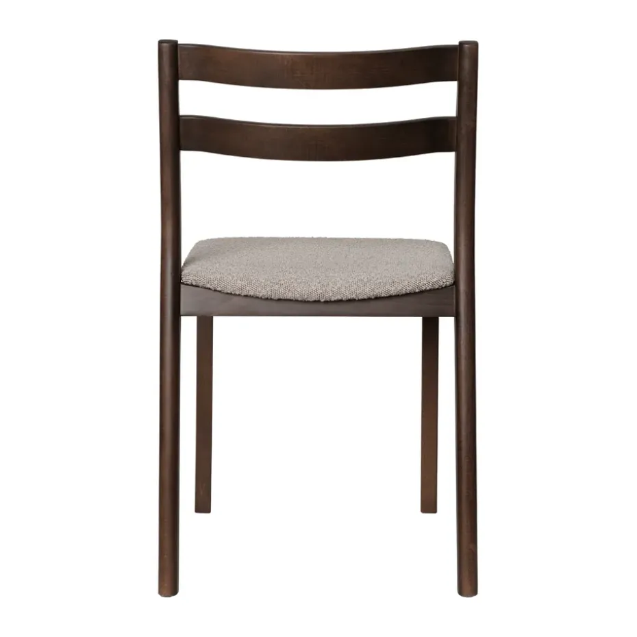 Silla Boda, Asiento tapizado rugged bouclé, roble teñido oscuro-natural