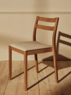 Silla Boda, Asiento tapizado, roble off-white