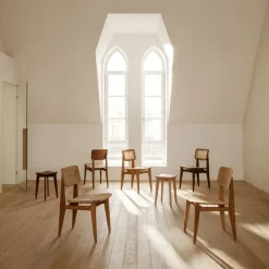 Silla C-Chair, Oak oiled, asiento y respaldo trenzado natural