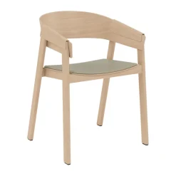 Silla con reposabrazos Cover cuero, Refine leather stone-oak