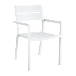 Silla con reposabrazos Delia, Blanco