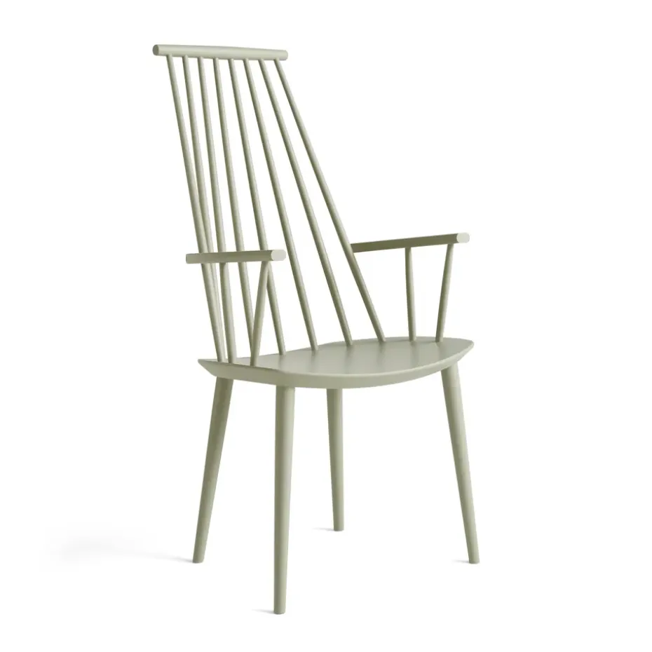 Silla con reposabrazos J110, Sage lacado haya
