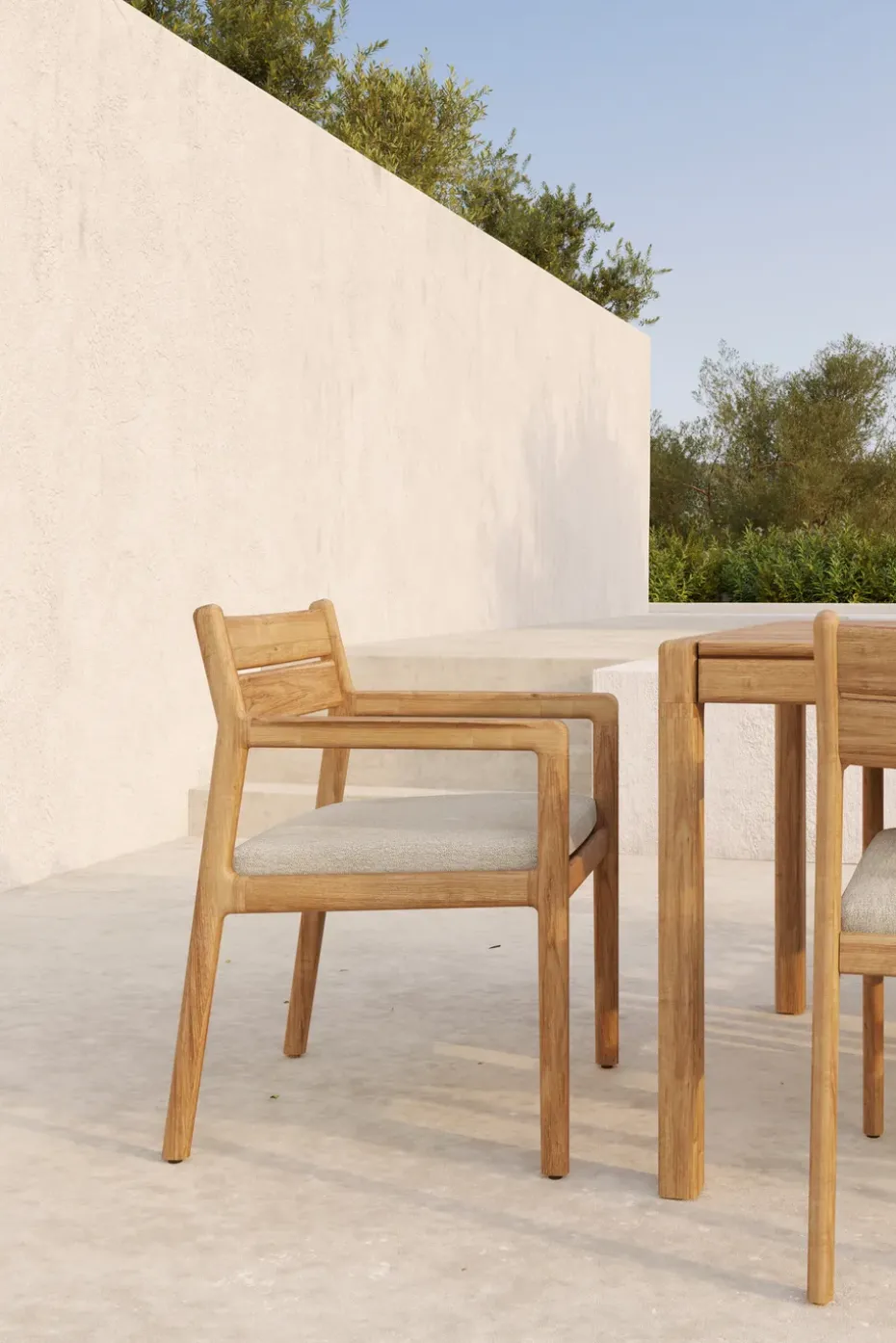 Silla con reposabrazos Jack Outdoor Dining, Natural