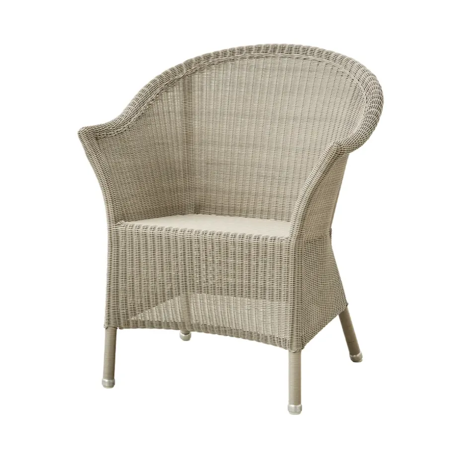 Silla con reposabrazos Lansing weave, Taupe