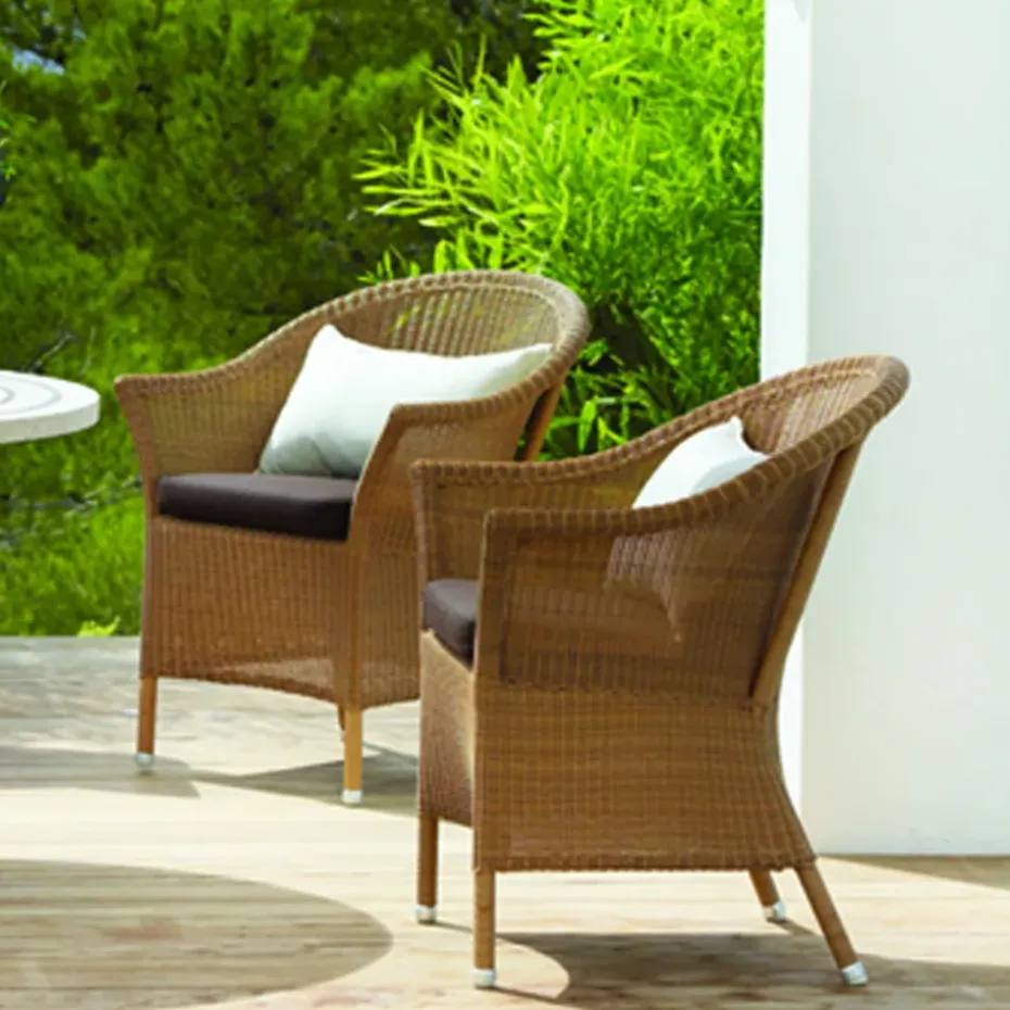 Silla con reposabrazos Lansing weave, Taupe