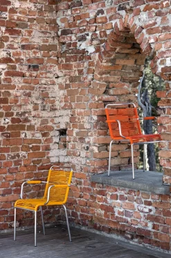 Silla con reposabrazos Mya aluminio, Yellow