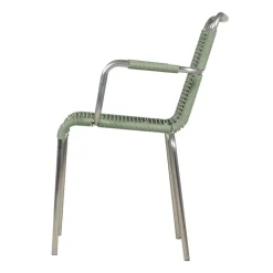 Silla con reposabrazos Mya aluminio, Sage green