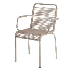 Silla con reposabrazos Mya aluminio, Taupe
