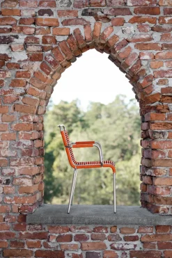 Silla con reposabrazos Mya aluminio, Orange